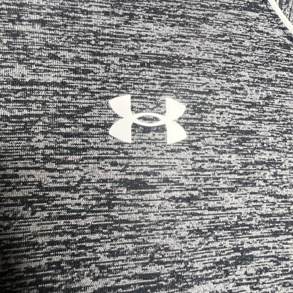 Under Armour medium UA Velocity Wordmark Hoodie heathered Gray sweatshirt EUC - Picture 6 of 12